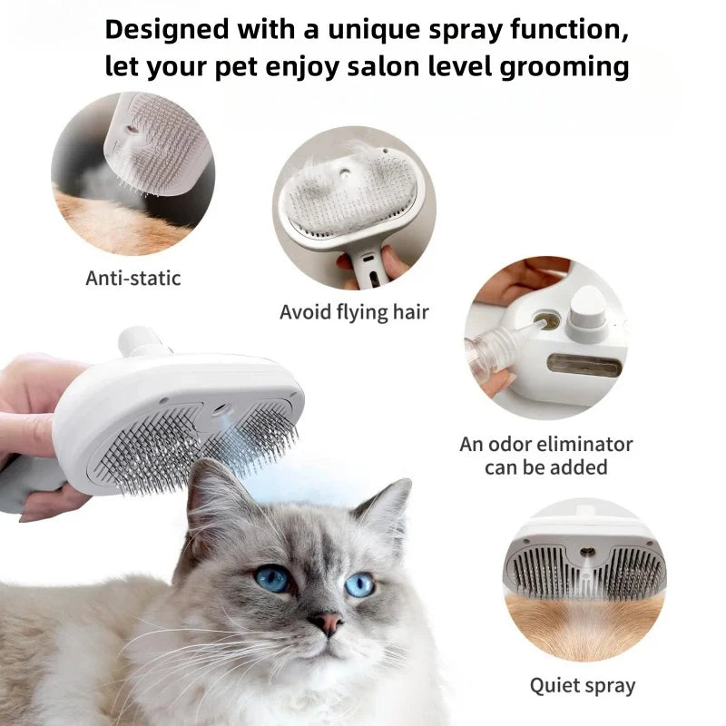 "SprayCare PetGroom: Cepillo de Vapor para Mascotas"