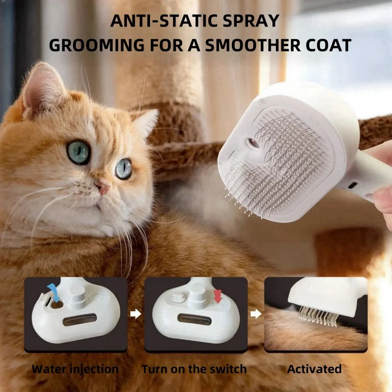 "SprayCare PetGroom: Cepillo de Vapor para Mascotas"